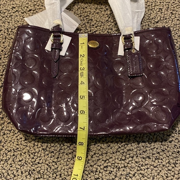 NWT Coach Purple Patent Leather Mini Tote - Picture 9 of 10